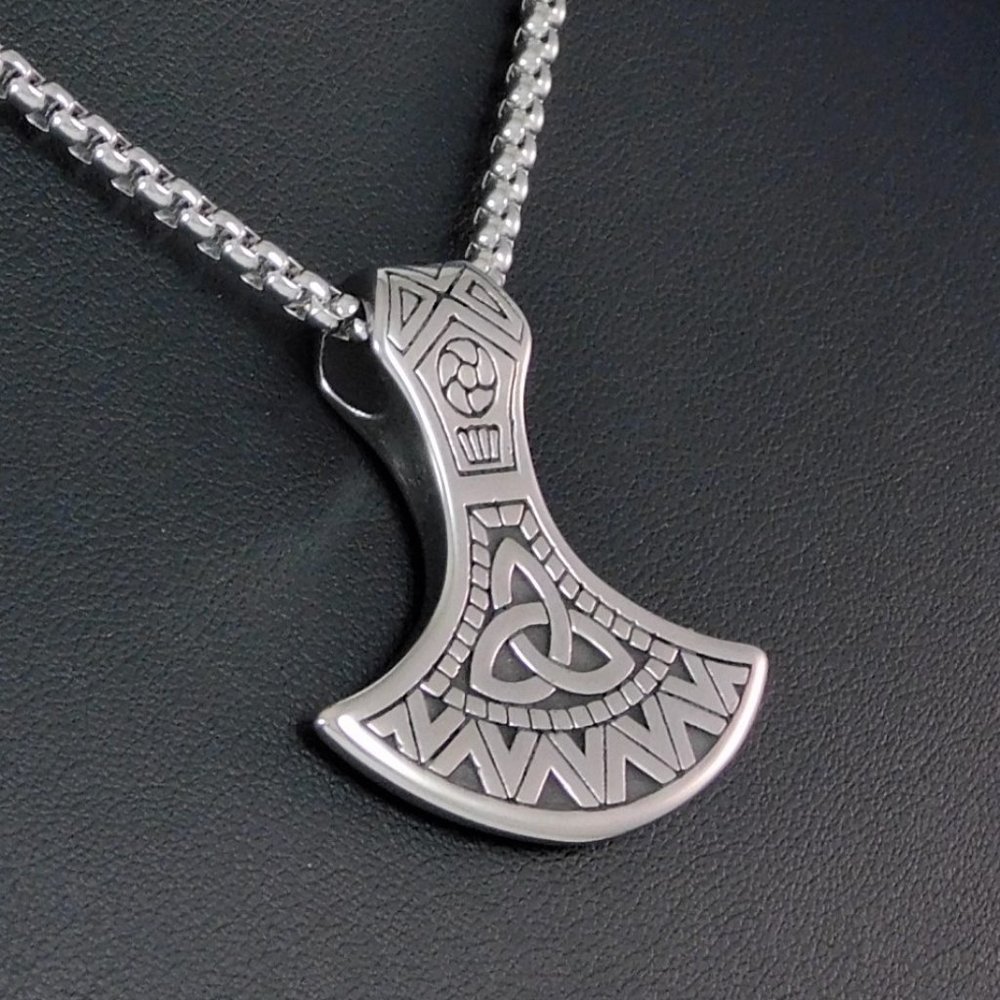 Norse Viking Axe Pendant Necklace